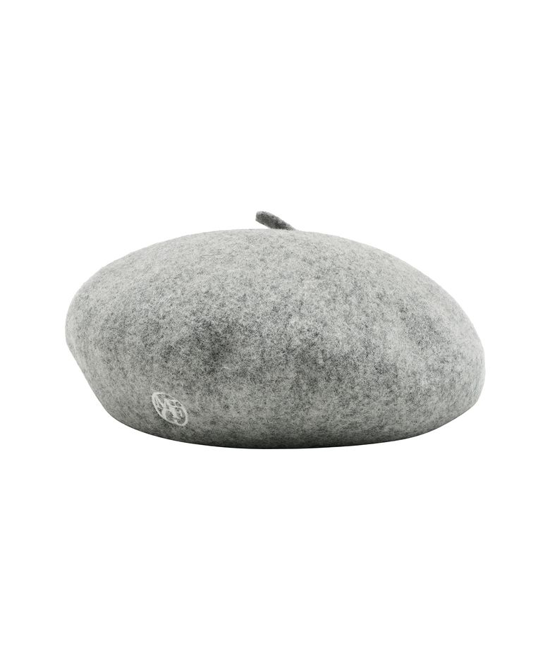 ENFANT CIRCLE LOGO EMBROIDERY WOOL BERET heather gray