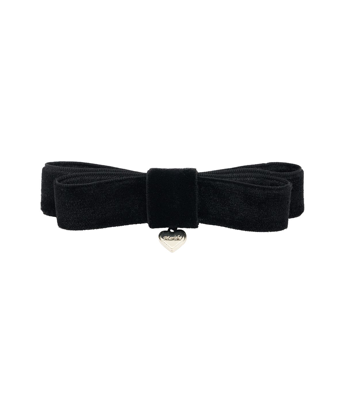 마리떼 키즈(MARITHÉ KIDS) ENFANT HEART LOGO RIBBON HAIR PIN black