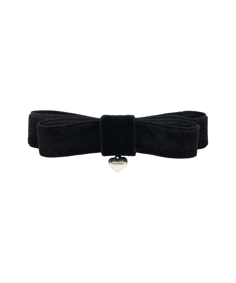 ENFANT HEART LOGO RIBBON HAIR PIN black