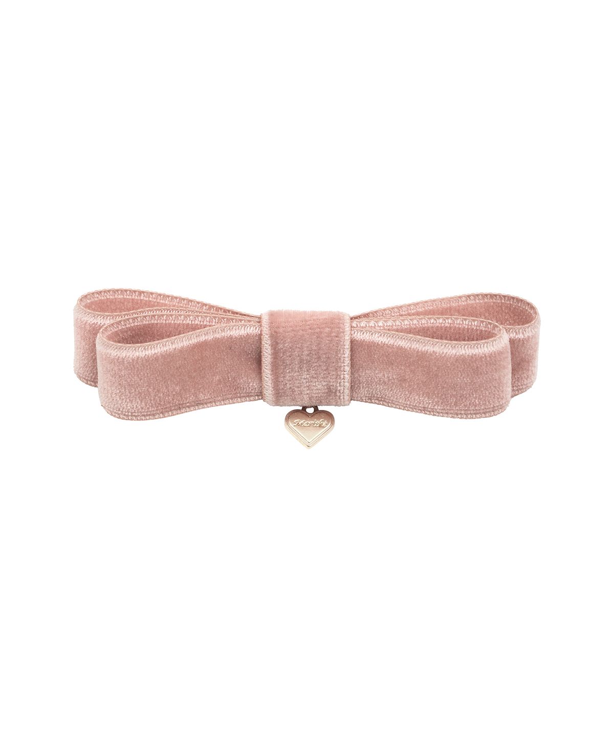 마리떼 키즈(MARITHÉ KIDS) ENFANT HEART LOGO RIBBON HAIR PIN pink