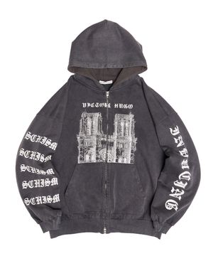 NOTRE DAME ZIP HOODIE CHARCOAL
