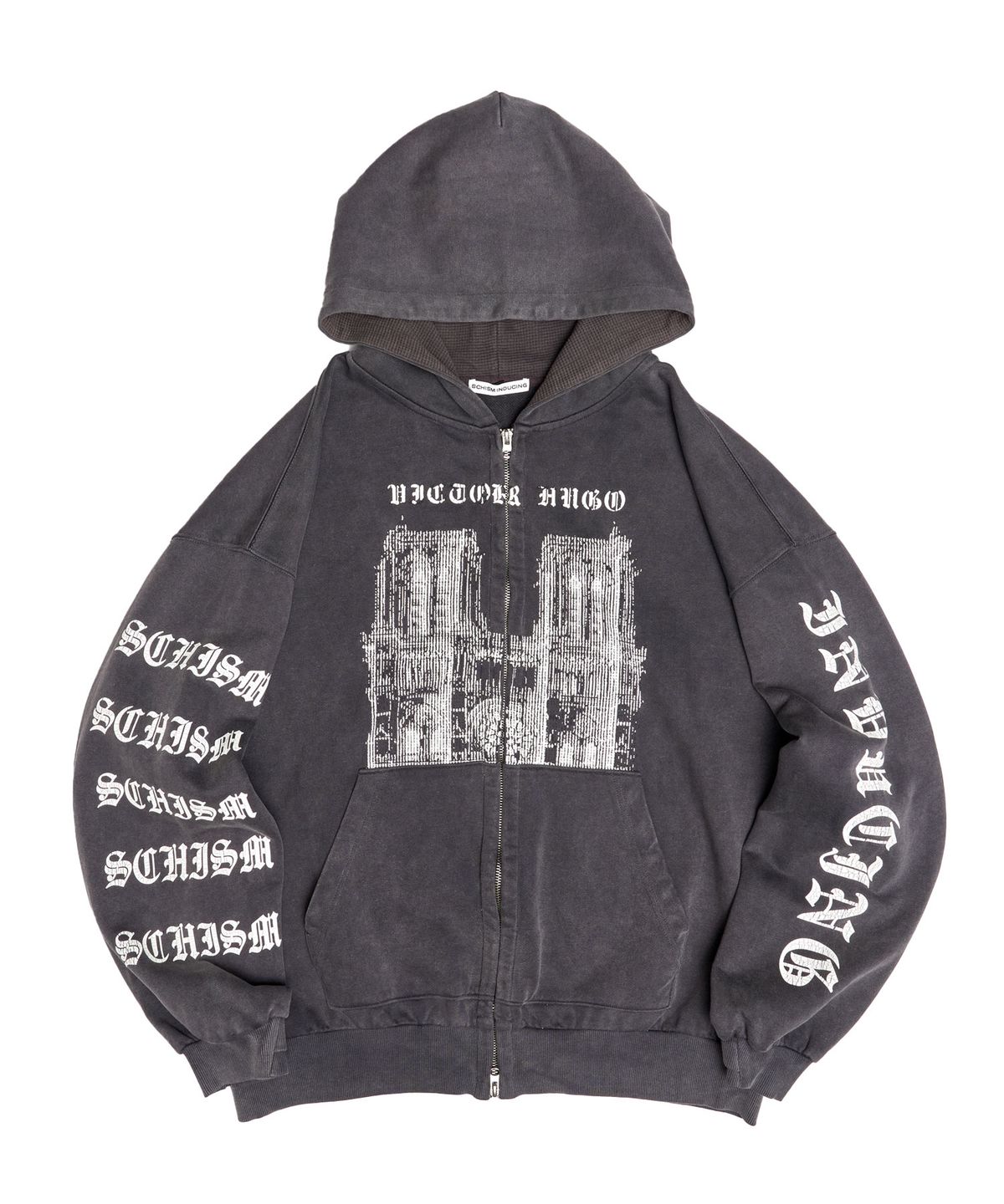스키즘 인듀싱(SCHISM INDUCING) NOTRE DAME ZIP HOODIE CHARCOAL