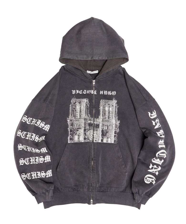 NOTRE DAME ZIP HOODIE CHARCOAL