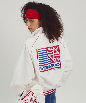 Menasoo Hearttrack Nylon Baseball Jumper_White