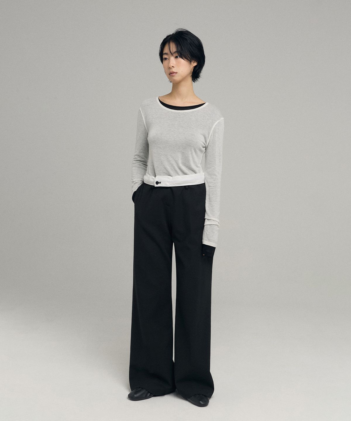 로우타이드(LOW TIDE) BASIC WOOL SLACKS [BLACK]