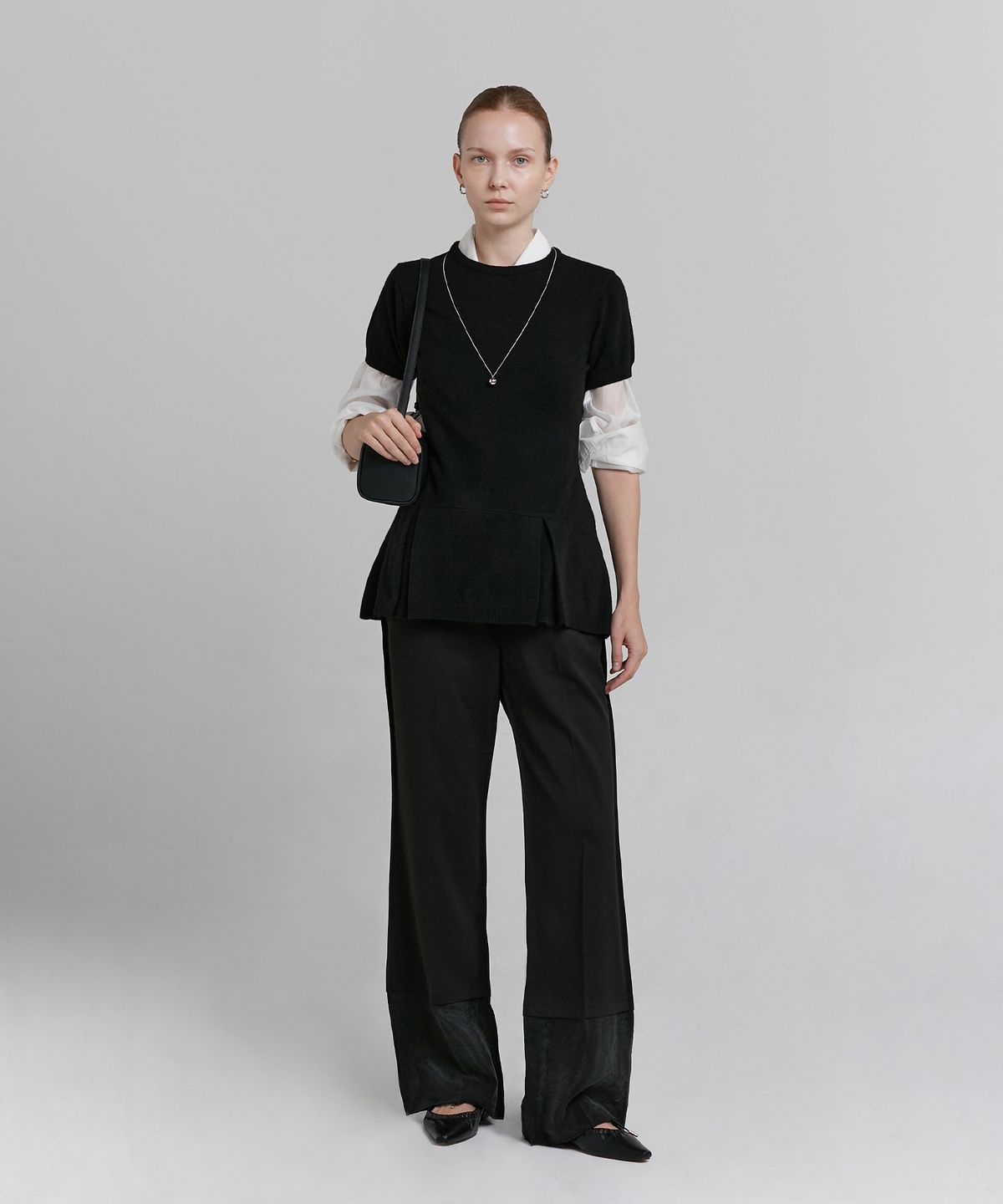 로우타이드(LOW TIDE) LAYERED BOOTS CUT PANTS [BLACK]