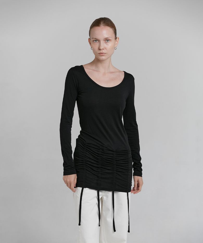 HEM STRING T-SHIRT [BLACK]
