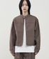 [논 페이드] 버티컬 바이커 크롭 데님 자켓 [BROWN]