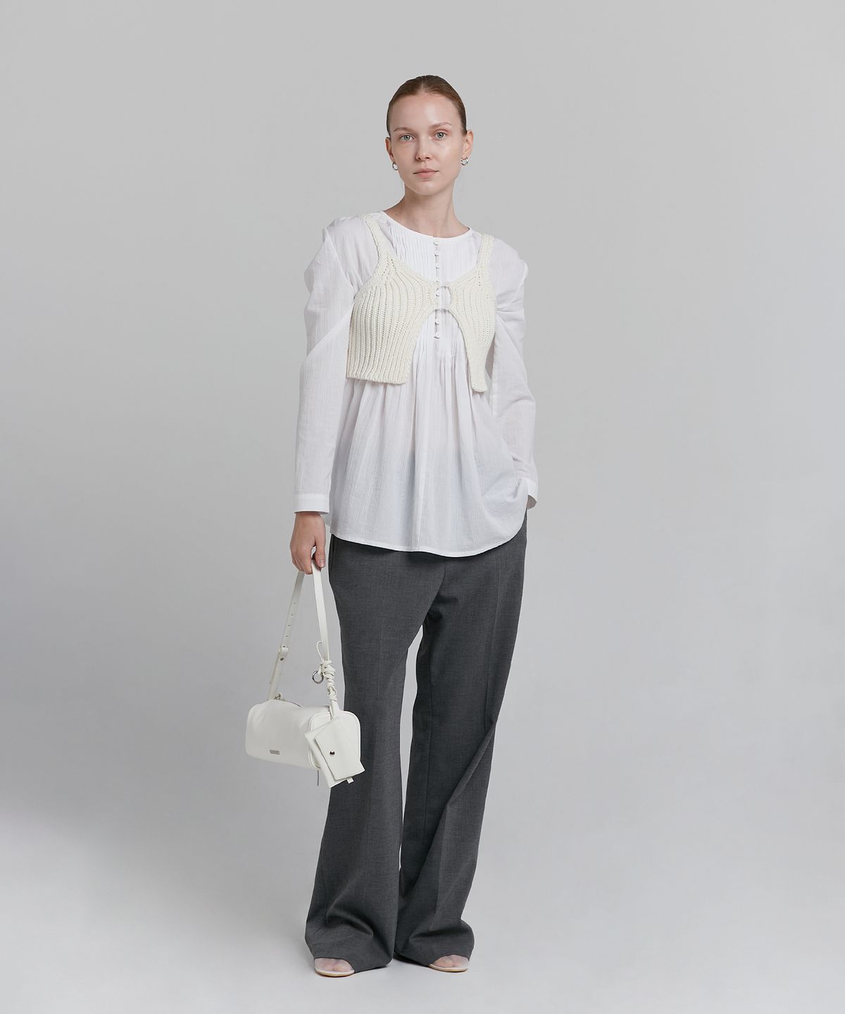 로우타이드(LOW TIDE) BOLD KNIT BUTTON BUSTIER [IVORY]