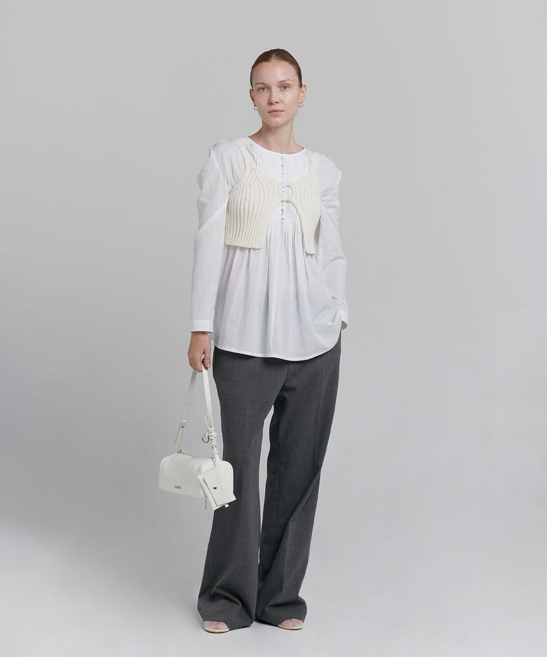 BOLD KNIT BUTTON BUSTIER [IVORY]