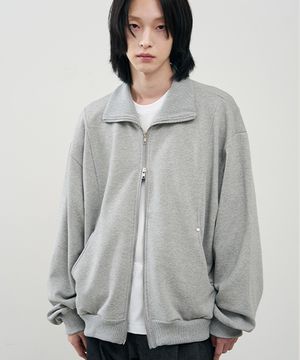 컴피 리벳 하이 넥 스웻 집업 [GRAY]