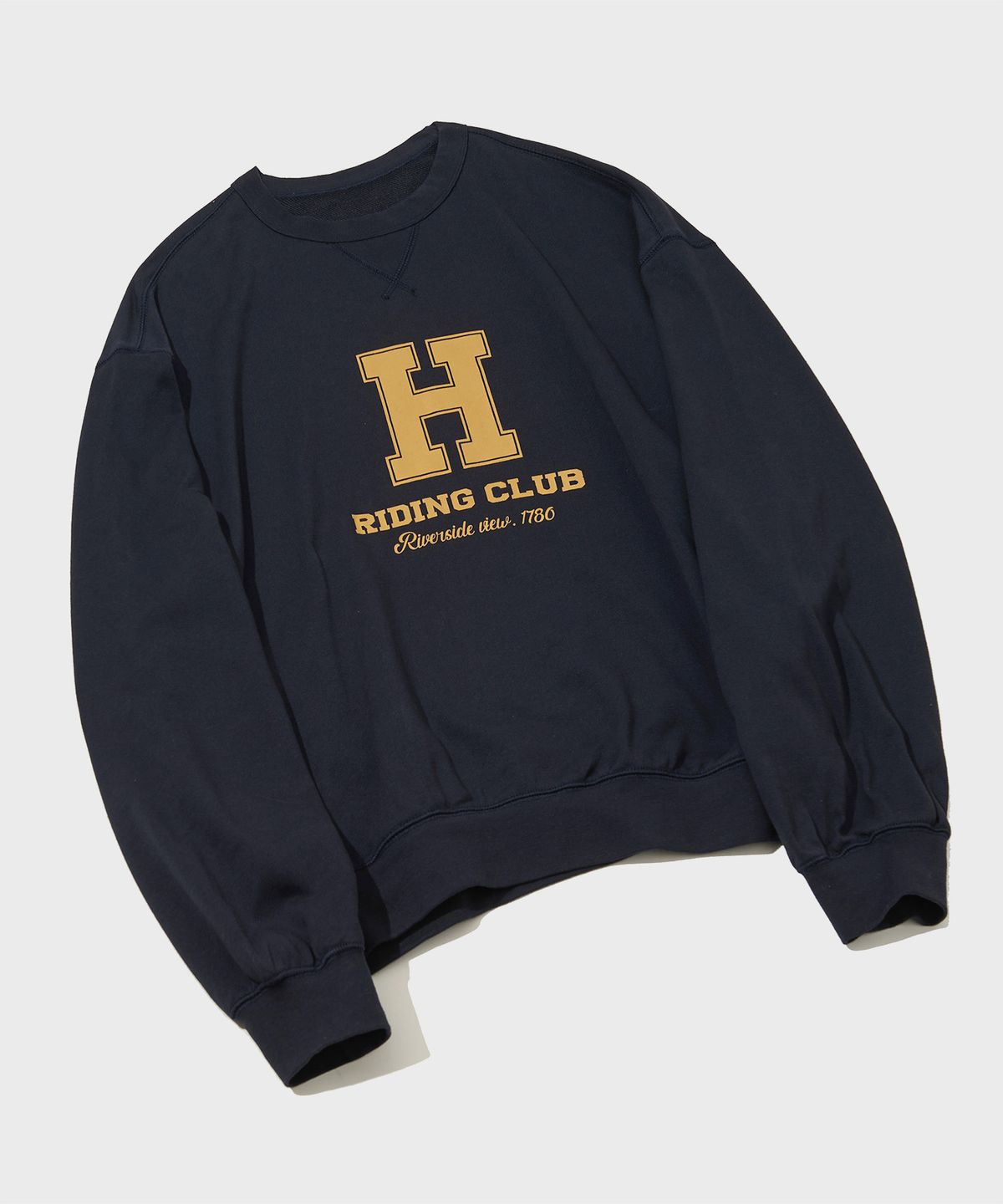 세컨모놀로그(SECONDMONO) 홀스 라이딩 클럽 맨투맨 [NAVY]_SETS043NAVY