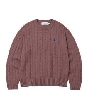 Heavyweight Cable Crew Neck Knit [DUPINK]_COOSKT040DUPINK