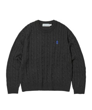 Heavyweight Cable Crew Neck Knit [CHARCOAL]_COOSKT040CHARCOAL
