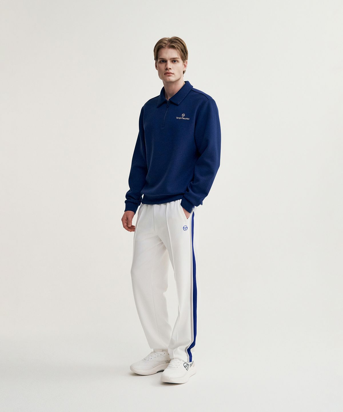 세르지오 타키니(SERGIO TACCHINI) U 데일리 캄포 쿠쉬라이트 하프집업 맨투맨 (Navy)
