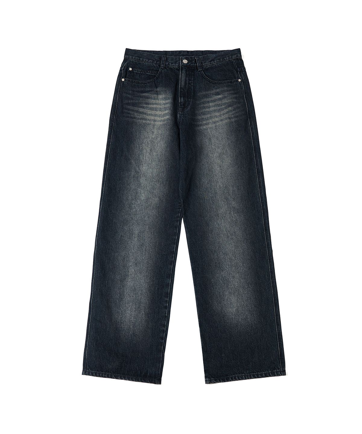 세컨모놀로그(SECONDMONO) 3 Stitched Wide Washed Denim Pants [DBLUE]_SEPT056DBLUE