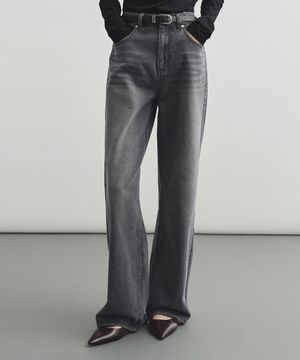 워싱 와이드 데님 진 그레이 MDPT060GRAY