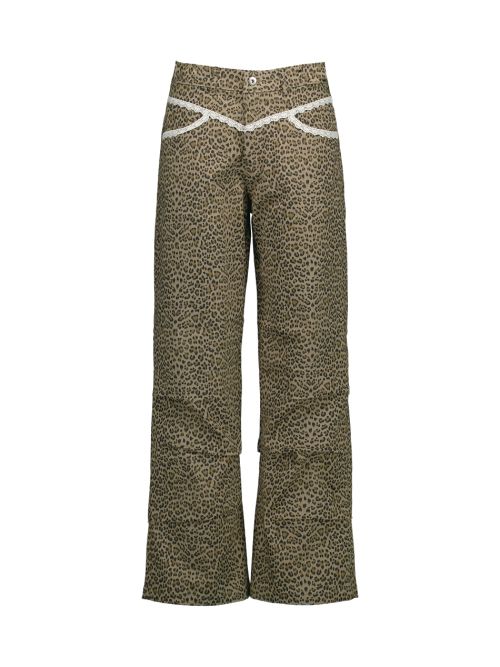 셋업이엑스이(SETUP-EXE) LEOPARD LACE PANTS / CHARCOAL - 사이즈