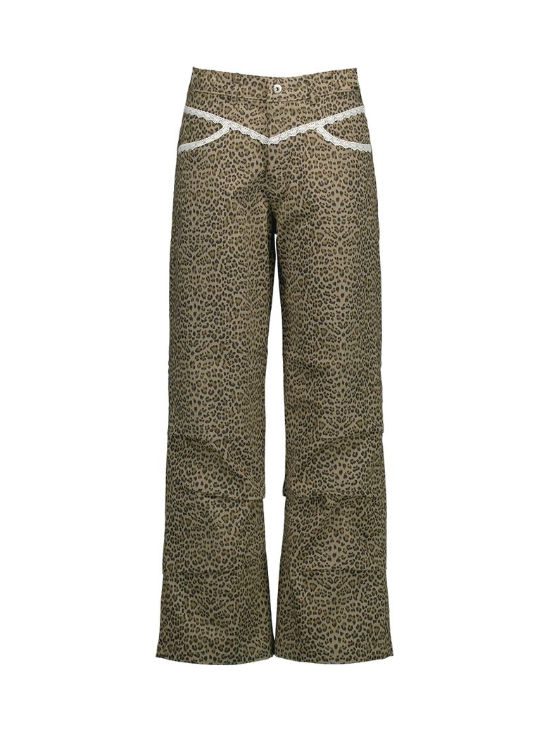 LEOPARD LACE PANTS / BEIGE