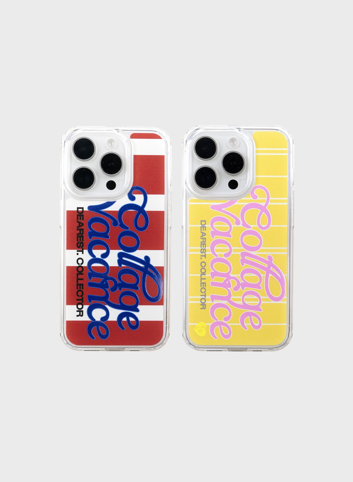 꼴라주바캉스(COLLAGEVACANCE) Vintage Lettering Logo Stripe Case (폰케이스)-2color