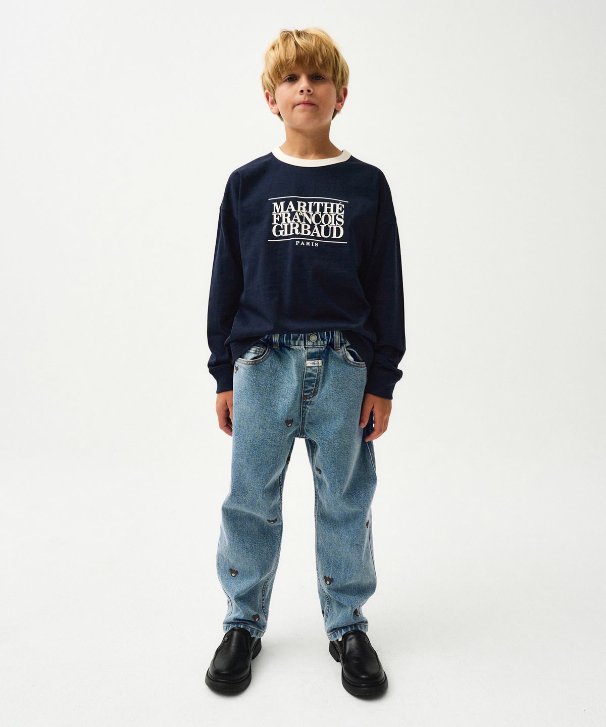마리떼 키즈(MARITHÉ KIDS) ENFANT BEAR DENIM PANTS blue