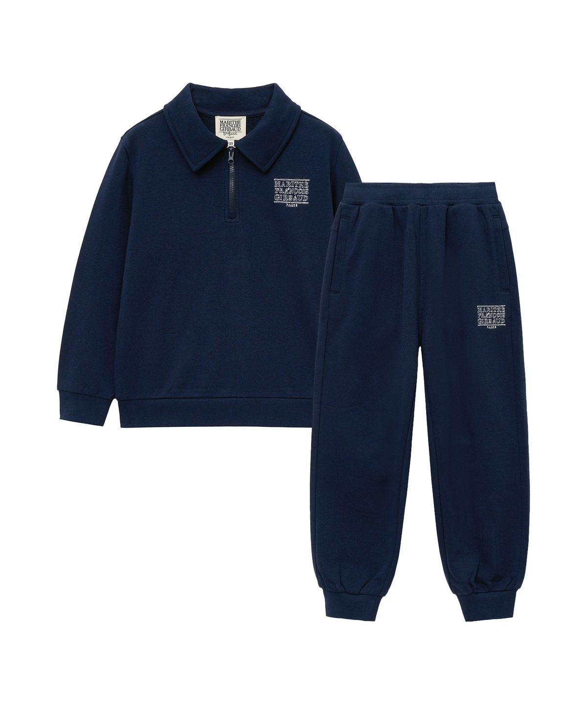 마리떼 키즈(MARITHÉ KIDS) ENFANT CLASSIC LOGO HALF ZIPUP SWEAT SET-UP navy