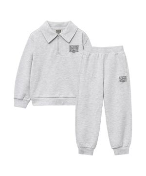 ENFANT CLASSIC LOGO HALF ZIPUP SWEAT SET-UP light heather gray