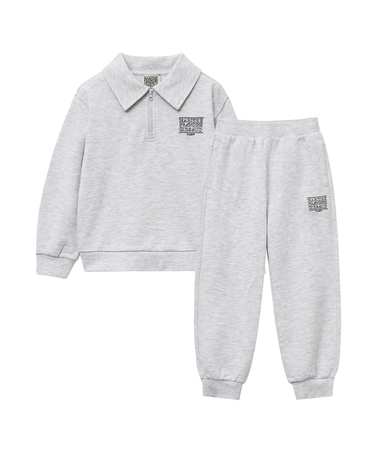 마리떼 키즈(MARITHÉ KIDS) ENFANT CLASSIC LOGO HALF ZIPUP SWEAT SET-UP light heather gray