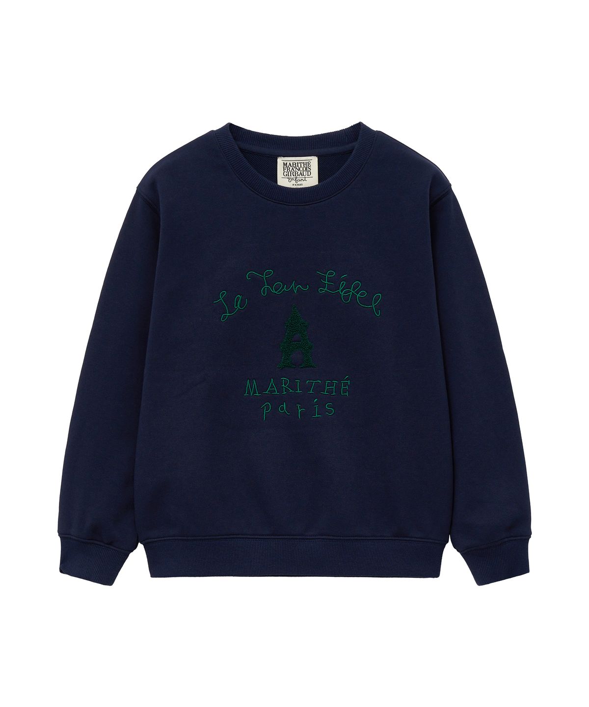 마리떼 키즈(MARITHÉ KIDS) ENFANT EIFFEL EMBROIDERY SWEATSHIRT navy