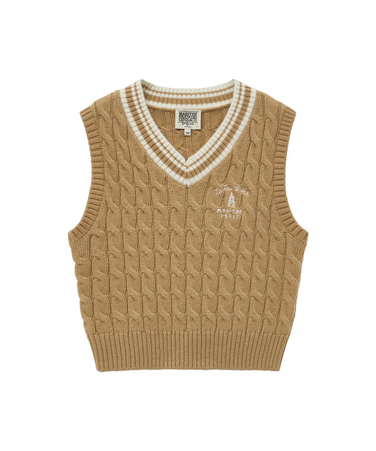 마리떼 키즈(MARITHÉ KIDS) ENFANT V NECK CABLE VEST beige