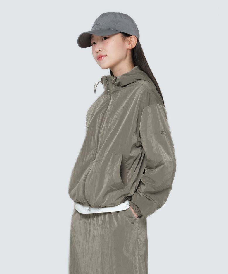 브라이트 여성 후드 바람막이 (S24FWFWB71) Tan Gray