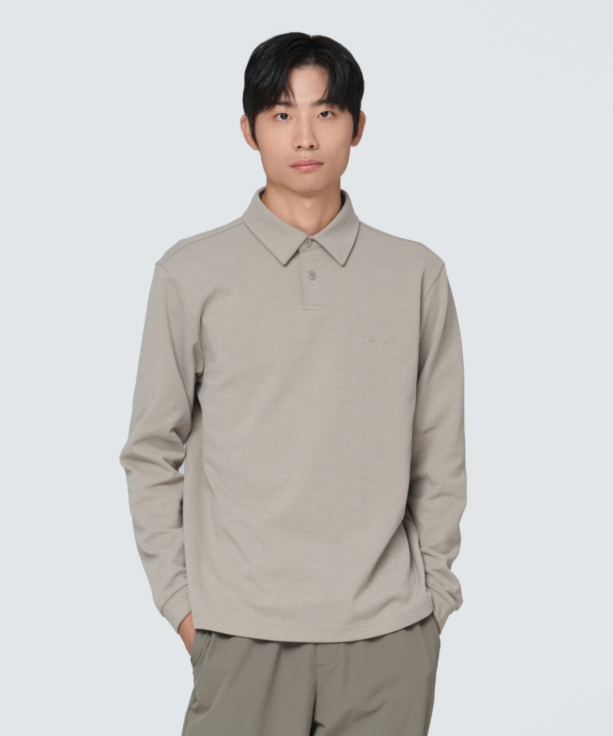 스노우피크 어패럴(SNOWPEAK APPAREL) 폴로 긴팔 티셔츠 (S24FMTPS10) Beige Gray