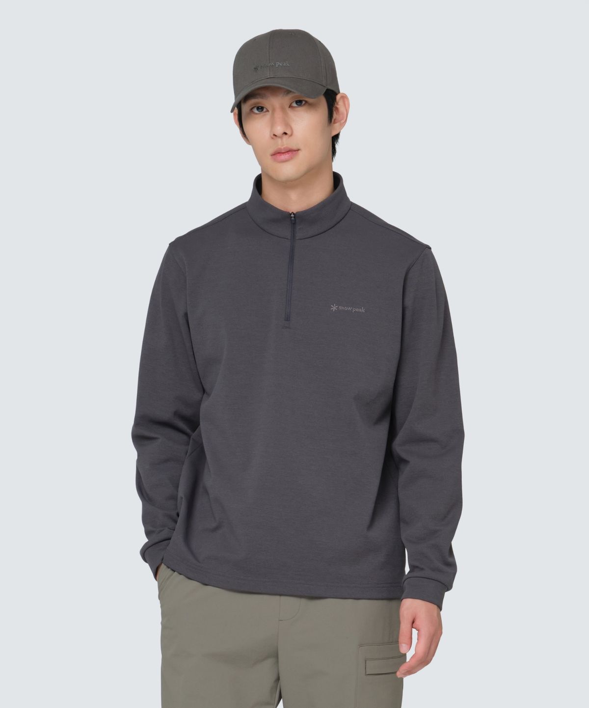스노우피크 어패럴(SNOWPEAK APPAREL) 반집업 긴팔 티셔츠 (S24FMTZT10) Charcoal