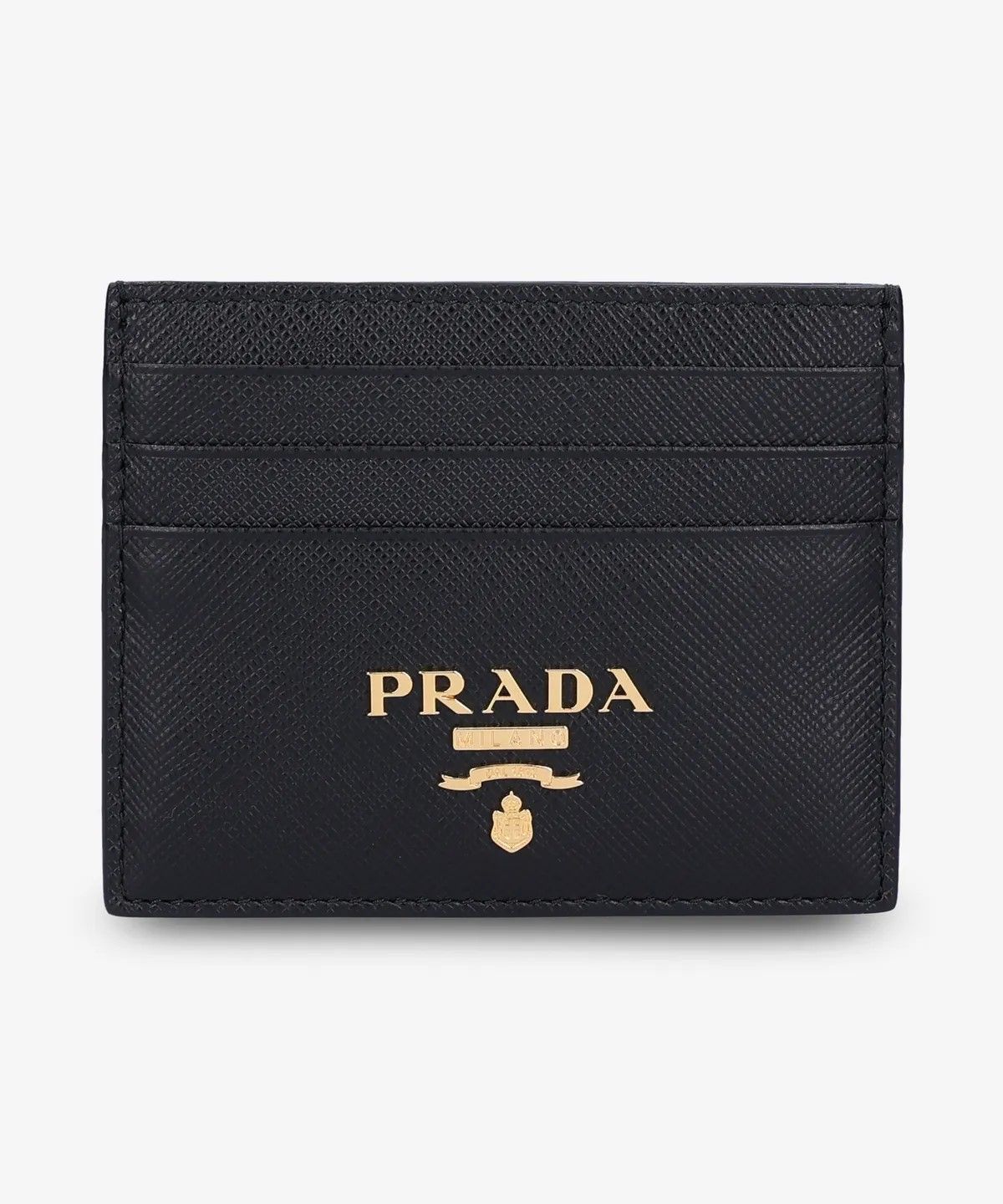 PRADA★ゴールド メタル ロゴ ウォレット 1MV2042CYSF0002 MUSINSA | PRADA Gold Metal Logo Saffiano Card Holder - Black