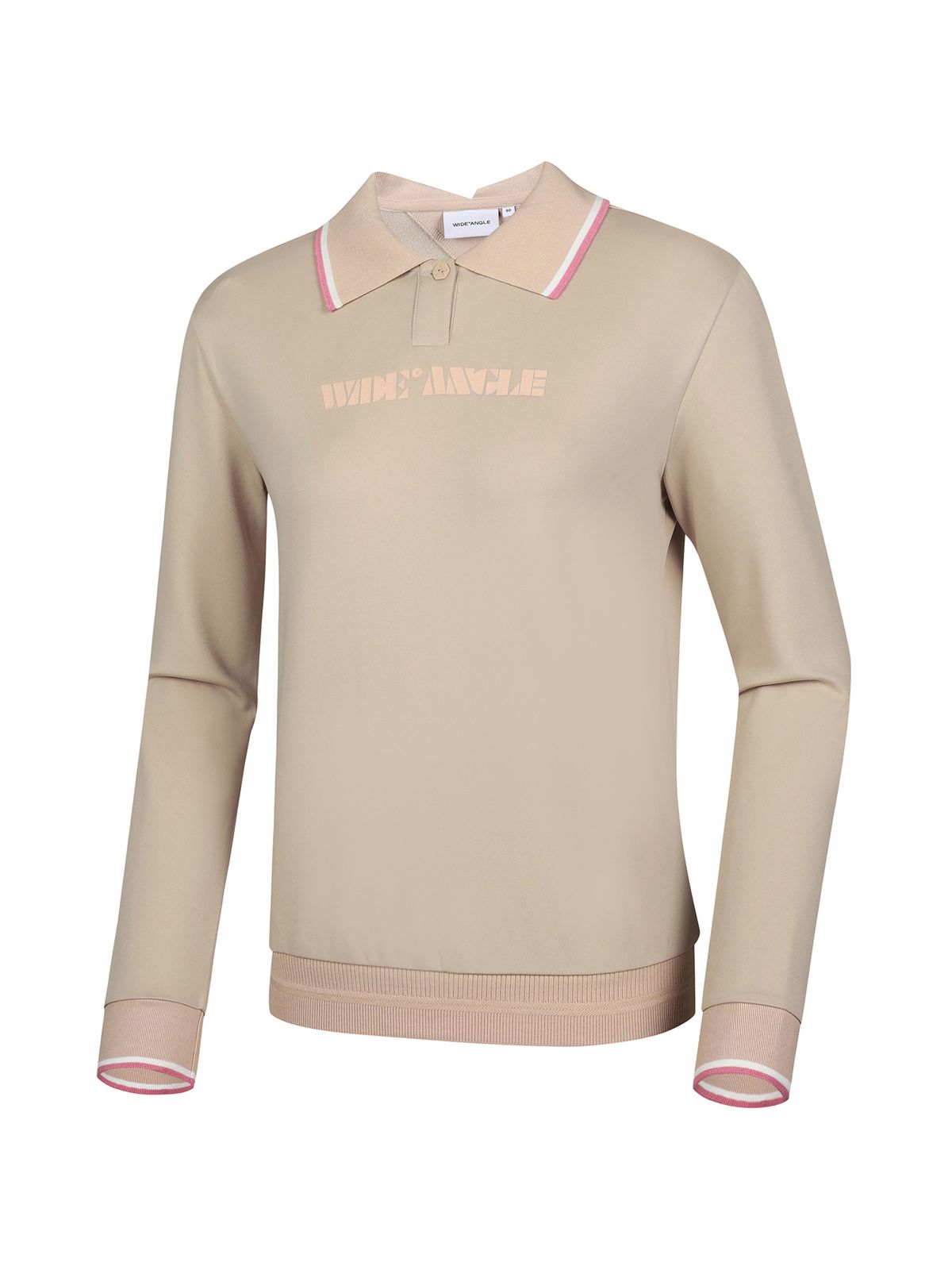 와이드앵글(WIDEANGLE) CO 빅 니트 카라 블루종 티셔츠 L_Beige WWU24272E2