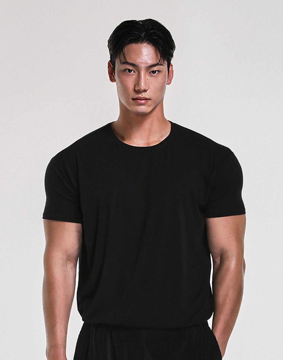알브이디(RVD) 텐셀모달 와이드 무지 머슬핏 반팔티 (블랙)