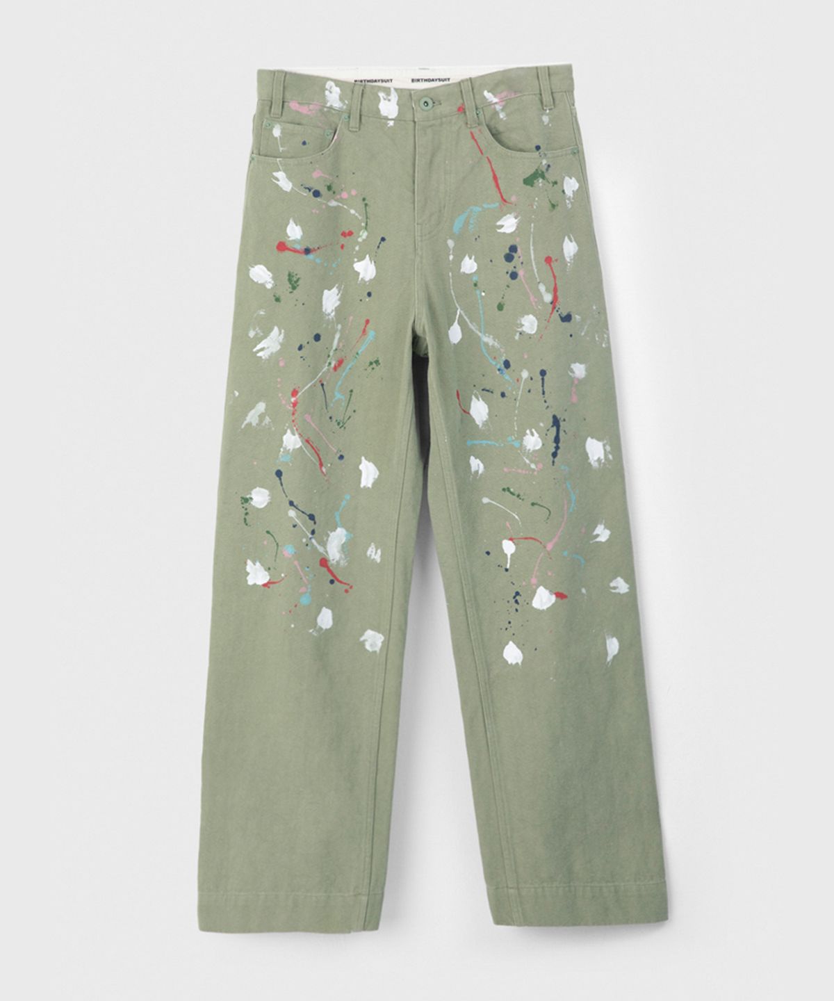 벌스데이수트(BIRTHDAYSUIT) PAINTED OXFORD 5P PANTS (SAGE)