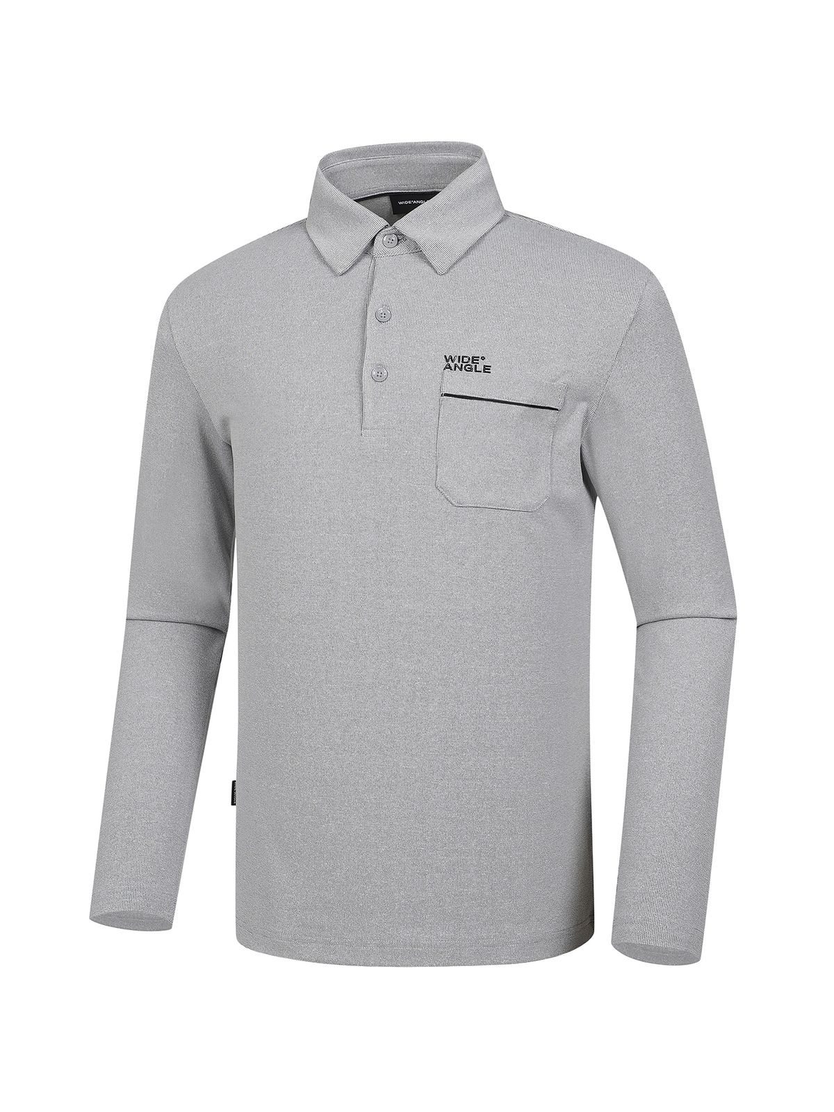 와이드앵글(WIDEANGLE) CO 포켓 포인트 와플 폴로 티셔츠 M_M.GREY WMU24271MK