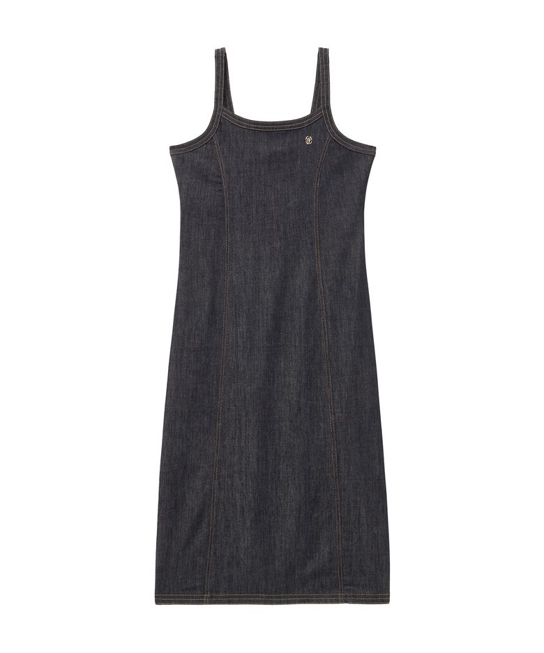 W SLIM FIT SLEEVELESS DENIM DRESS dark blue