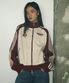 RAGLAN TRACK JERSEY JACKET BEIGE BRICK RED
