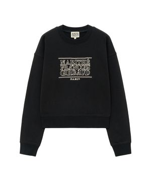 W DOODLE CLASSIC LOGO CROP SWEATSHIRT black