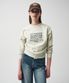 W DOODLE CLASSIC LOGO CROP SWEATSHIRT oatmeal