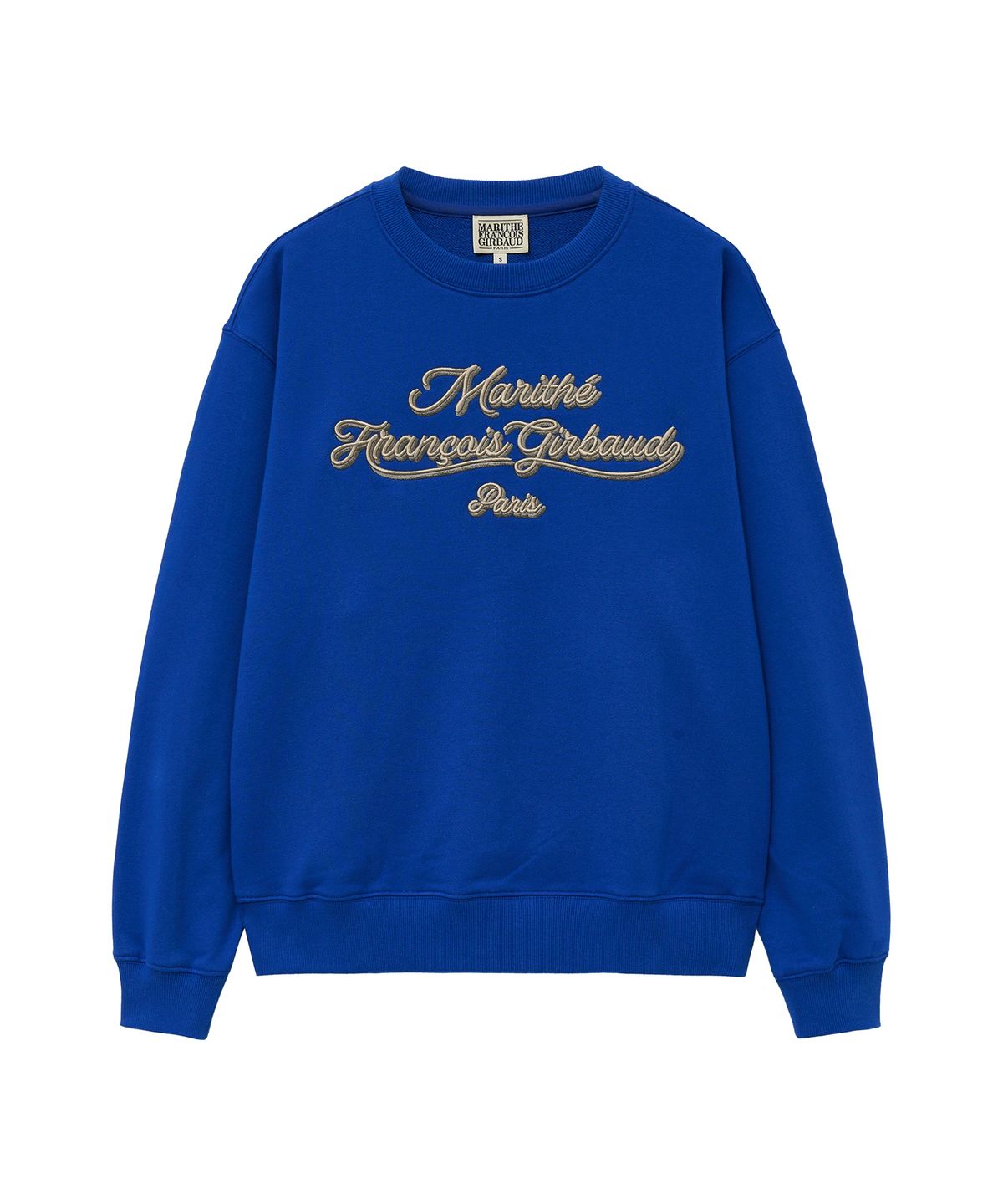 마리떼 프랑소와 저버(MARITHÉ + FRANҪOIS GIRBAUD) LETTERING EMBROIDERY OVERSIZED SWEATSHIRT blue