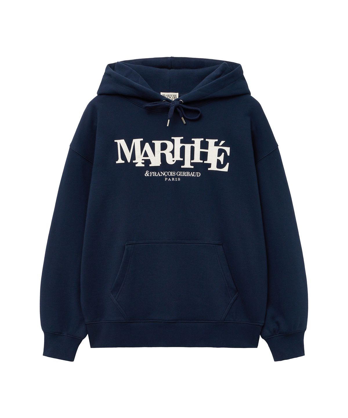 마리떼 프랑소와 저버(MARITHÉ + FRANҪOIS GIRBAUD) APPLIQUE LOGO OVERSIZED HOODIE navy