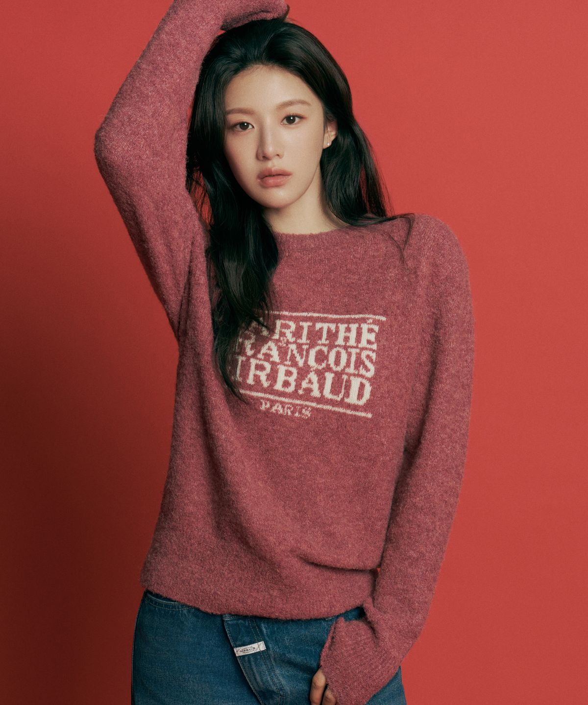 마리떼 프랑소와 저버(MARITHÉ + FRANҪOIS GIRBAUD) BOUCLE CLASSIC LOGO SWEATER dark pink