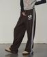 SIDE STRIPE WIDE PANTS CHARCOAL