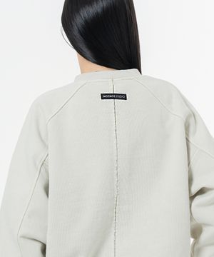 헤비 웨이트 피그먼트 나그랑 뒷절개 오버핏 맨투맨 베이지