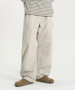 카펜터 퍼티그 워크 코튼 팬츠 (SAND GREY)