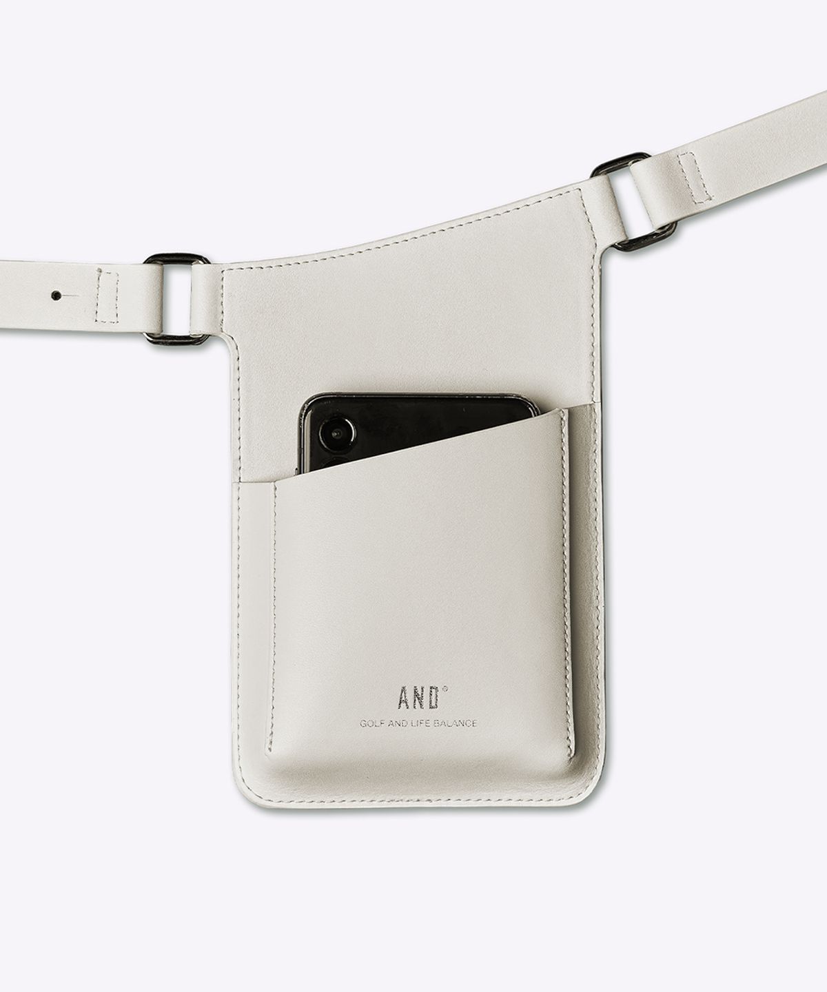 앤드 골프(AND GOLF) 2ways Leather Phone Bag Milk Tea