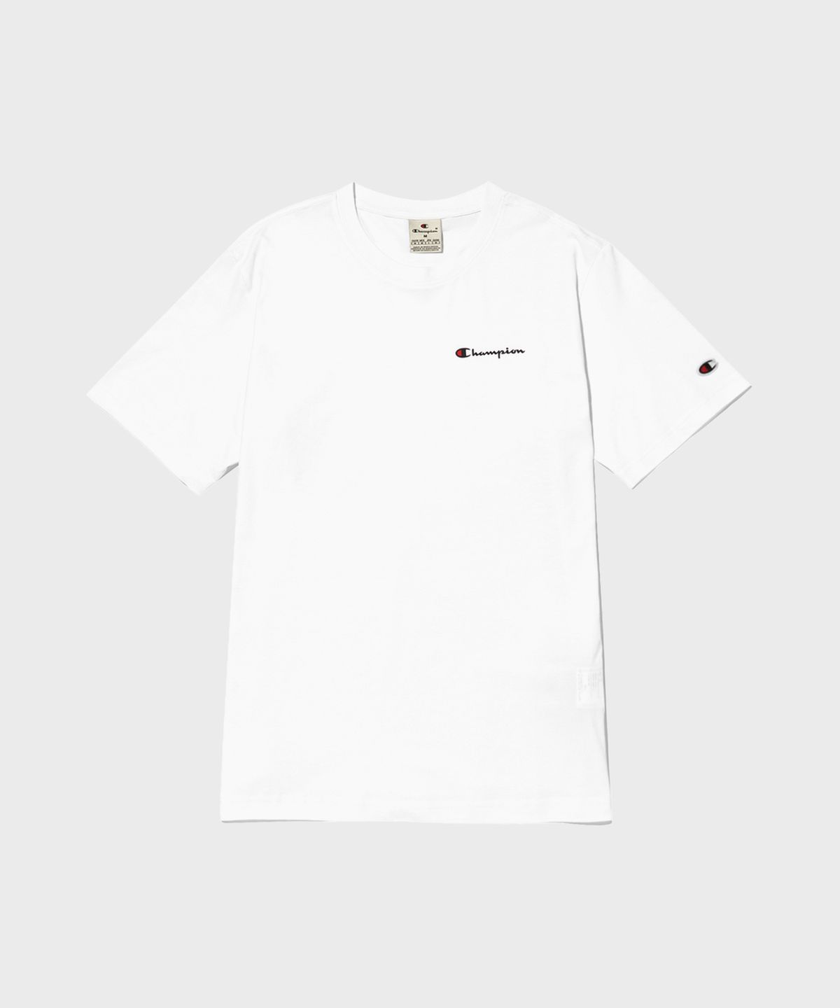 챔피온(CHAMPION) 스몰 스크립트 로고 코튼 반팔 티셔츠 White